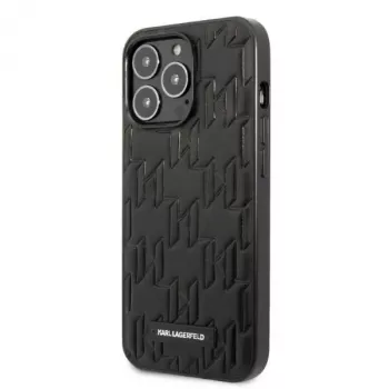 Karl Lagerfeld KLHCP13XMNMP1K iPhone 13 Pro Max 6.7″ kietas dėklas juodas Monogram Plaque