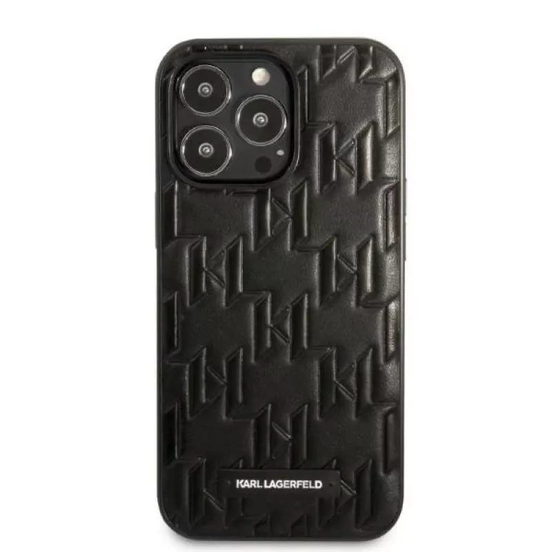 Karl Lagerfeld KLHCP13XMNMP1K iPhone 13 Pro Max 6.7″ kietas dėklas juodas Monogram Plaque