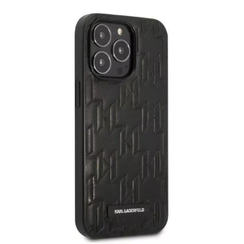 Karl Lagerfeld KLHCP13XMNMP1K iPhone 13 Pro Max 6.7″ kietas dėklas juodas Monogram Plaque