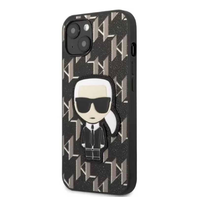Karl Lagerfeld KLHCP13SPMNIKBK iPhone 13 mini 5.4 Dėklas Hardcase Juodas Monogram Ikonik Patch