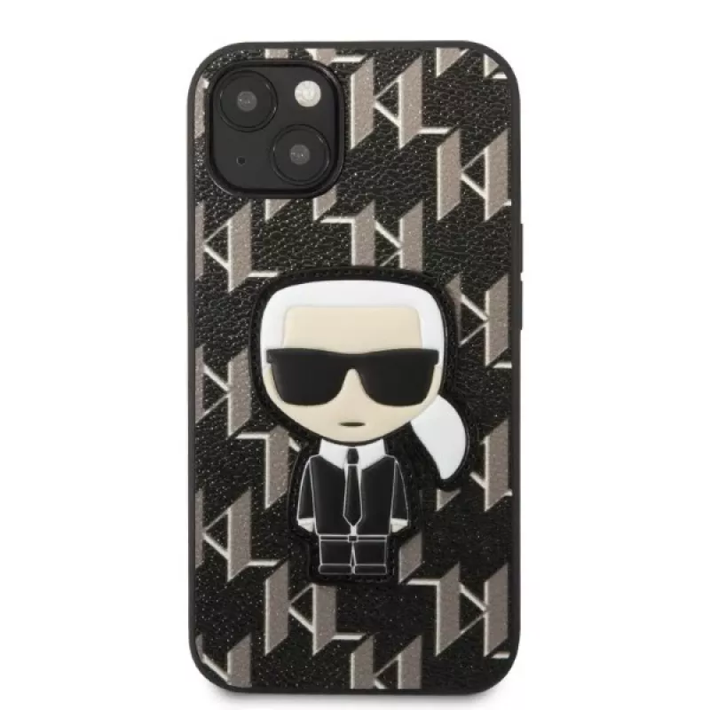 Karl Lagerfeld KLHCP13SPMNIKBK iPhone 13 mini 5.4 Dėklas Hardcase Juodas Monogram Ikonik Patch