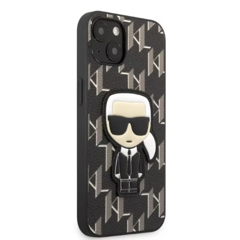Karl Lagerfeld KLHCP13SPMNIKBK iPhone 13 mini 5.4 Dėklas Hardcase Juodas Monogram Ikonik Patch