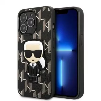 Karl Lagerfeld KLHCP13LPMNIKBK Hard Case for iPhone 13 Pro / 13 6,1 inch Black Monogram Ikonik Patch