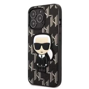 Karl Lagerfeld KLHCP13LPMNIKBK Hard Case for iPhone 13 Pro / 13 6,1 inch Black Monogram Ikonik Patch