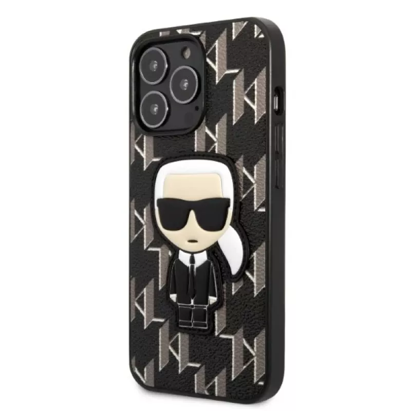 Karl Lagerfeld KLHCP13LPMNIKBK Hard Case for iPhone 13 Pro / 13 6,1 inch Black Monogram Ikonik Patch