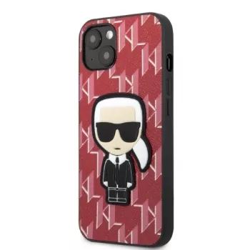 Karl Lagerfeld KLHCP13MPMNIKPI Hard Case for iPhone 13 / 14 6,1 inch Red Monogram Ikonik Patch