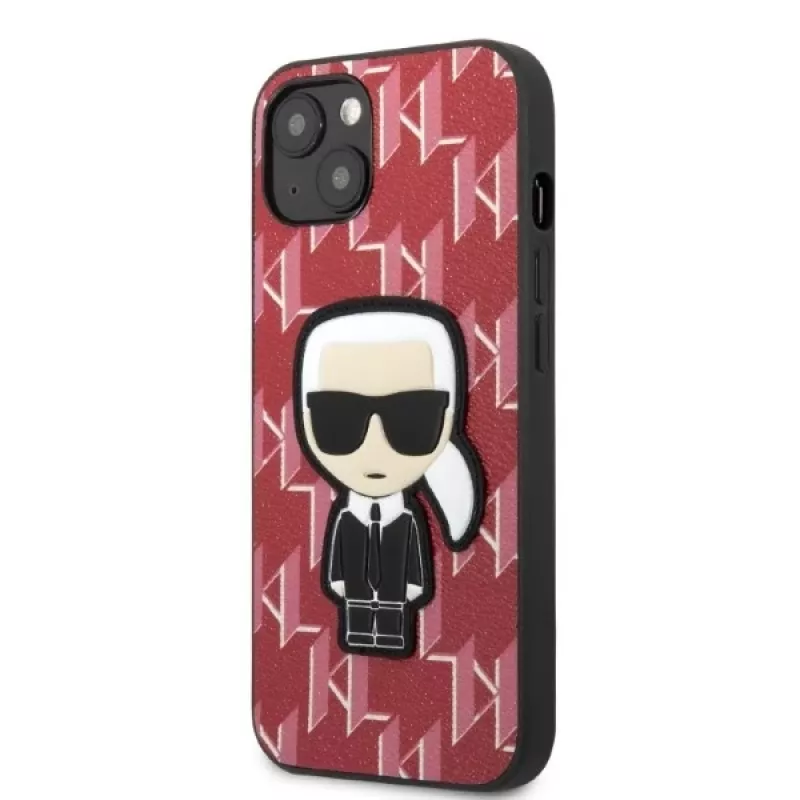 Karl Lagerfeld KLHCP13MPMNIKPI Hard Case for iPhone 13 / 14 6,1 inch Red Monogram Ikonik Patch
