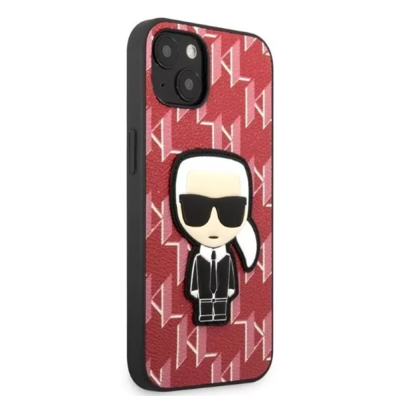 Karl Lagerfeld KLHCP13MPMNIKPI Hard Case for iPhone 13 / 14 6,1 inch Red Monogram Ikonik Patch