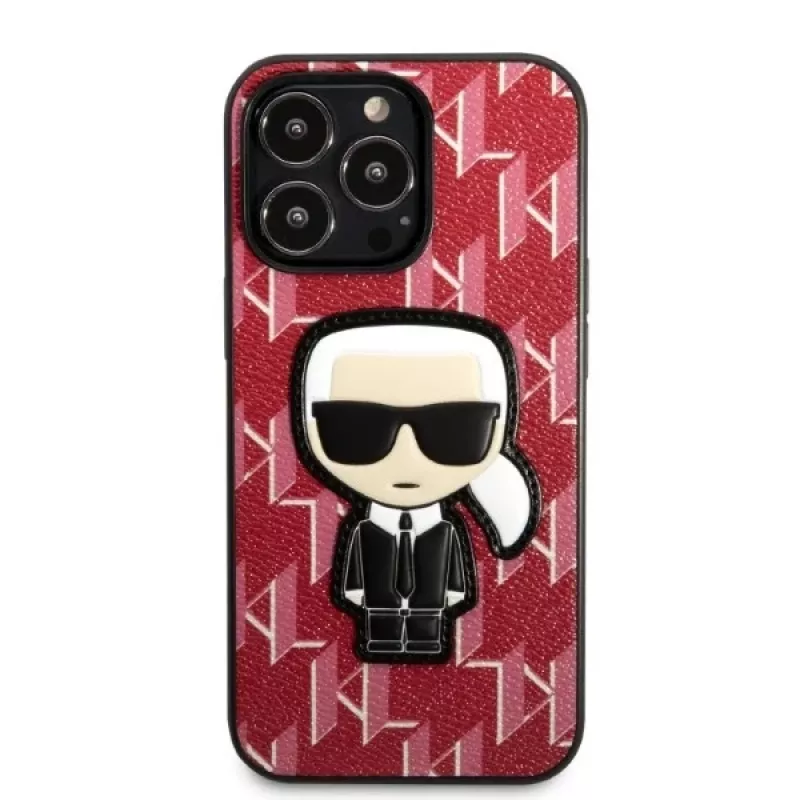 Karl Lagerfeld KLHCP13LPMNIKPI iPhone 13 Pro / 13 6.1 Hard Case Red Monogram Ikonik Patch