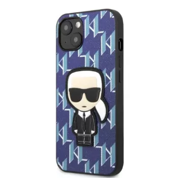 Karl Lagerfeld iPhone 13/14/15 6,1 inch Hardcase Blue Monogram Ikonik Patch