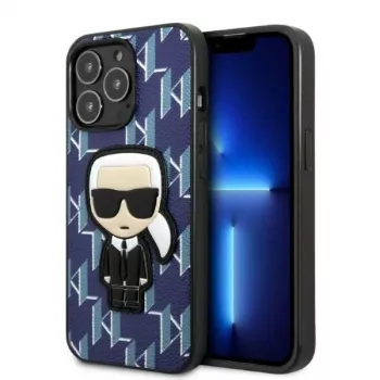 Karl Lagerfeld KLHCP13XPMNIKBL iPhone 13 Pro Max 6,7 inch Hardcase Blue Monogram Ikonik Patch