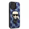 Karl Lagerfeld KLHCP13XPMNIKBL iPhone 13 Pro Max 6,7 inch Hardcase Blue Monogram Ikonik Patch