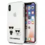 Karl Lagerfeld KLHCI65CKTR Kietas dėklas, skirtas Apple iPhone Xs Max, permatomas, Karl & Choupette dizainas