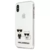 Karl Lagerfeld KLHCI65CKTR Kietas dėklas, skirtas Apple iPhone Xs Max, permatomas, Karl & Choupette dizainas