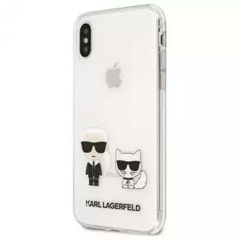 Karl Lagerfeld KLHCI65CKTR Kietas dėklas, skirtas Apple iPhone Xs Max, permatomas, Karl & Choupette dizainas