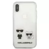 Karl Lagerfeld KLHCI65CKTR Kietas dėklas, skirtas Apple iPhone Xs Max, permatomas, Karl & Choupette dizainas