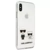 Karl Lagerfeld KLHCI65CKTR Kietas dėklas, skirtas Apple iPhone Xs Max, permatomas, Karl & Choupette dizainas