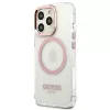 Guess Metal Outline MagSafe Hard Case, iPhone 13 Pro / 13 6,1 inch - rožinė