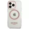 Guess Metal Outline MagSafe Hard Case, iPhone 13 Pro / 13 6,1 inch - rožinė
