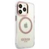Guess Metal Outline MagSafe Hard Case, iPhone 13 Pro / 13 6,1 inch - rožinė
