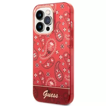 Guess GUHCP14LHGBNHR Hardcase Bandana Paisley, skirta Apple iPhone 14 Pro 6,1 colio, raudona