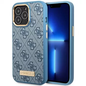 Guess GUHMP14LU4GPRB iPhone 14 Pro 6.1 Blue Hard Case 4G Logo Plate MagSafe