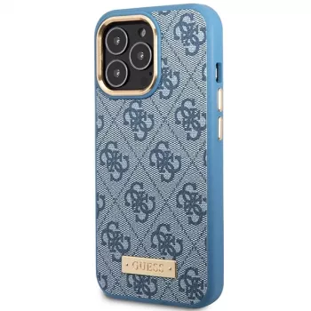 Guess GUHMP14LU4GPRB iPhone 14 Pro 6.1 Blue Hard Case 4G Logo Plate MagSafe