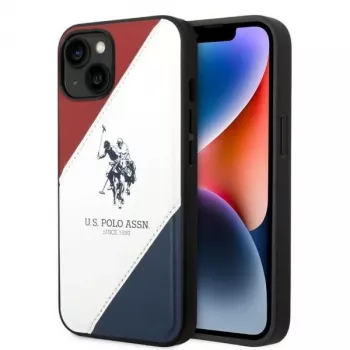 U.S. POLO ASSN. Tricolor Embossed Back Cover for Apple iPhone 14 Plus / 15 Plus 6,7 inch - White