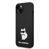 Karl Lagerfeld KLHMP14MSNCHBCK iPhone 14 Plus / 15 Plus 6,7 inch Hard Case Black Silicone Choupette MagSafe