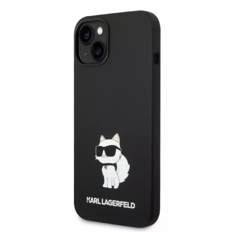 Karl Lagerfeld KLHMP14MSNCHBCK iPhone 14 Plus / 15 Plus 6,7 inch Hard Case Black Silicone Choupette MagSafe