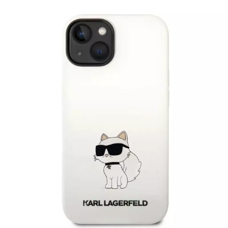 Karl Lagerfeld KLHMP14MSNCHBCH Hardcase Silicone MagSafe Case for iPhone 14 Plus / 15 Plus 6,7 inch White Choupette