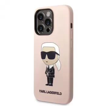 Karl Lagerfeld KLHCP14XSNIKBCP Ikonik Silicone Hard Case for iPhone 14 Pro Max 6,7 inch Pink