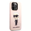 Karl Lagerfeld KLHCP14XSNIKBCP Ikonik Silicone Hard Case for iPhone 14 Pro Max 6,7 inch Pink