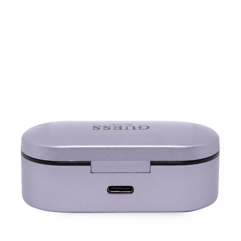 Guess GUTWST31EU True Wireless Stereo Bluetooth 5.3 ausinės su įkrovimo dėklu - Violetinė