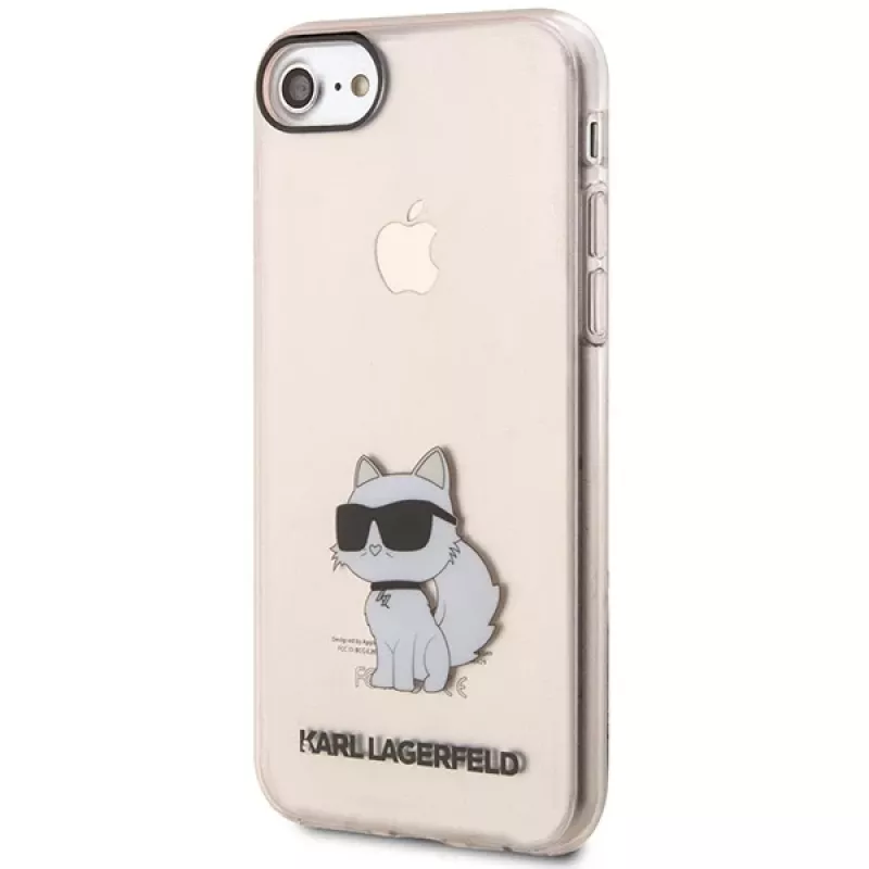 Karl Lagerfeld KLHCI8HNCHTCP Ikonik Choupette kietas dėklas, skirtas iPhone 7/8/SE 2020/SE 2022, rožinis