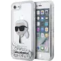 Karl Lagerfeld KLHCI8LNKHCH Hardcase Glitter Karl Head, sidabrinė, skirta iPhone 7/8/SE 2020/SE 2022