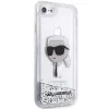 Karl Lagerfeld KLHCI8LNKHCH Hardcase Glitter Karl Head, sidabrinė, skirta iPhone 7/8/SE 2020/SE 2022