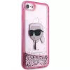 Karl Lagerfeld KLHCI8LNKHCP Hardcase Glitter Karl Head, skirtas iPhone 7/8/SE 2020/SE 2022, rožinė