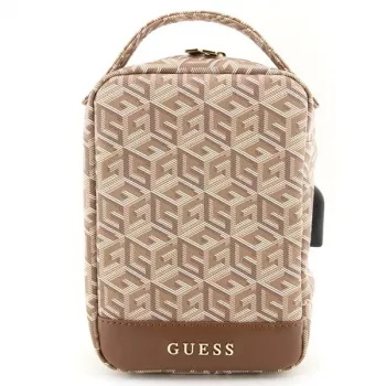Guess GUHBHGCFSEW Organizer Bag Brown GCube Stripe