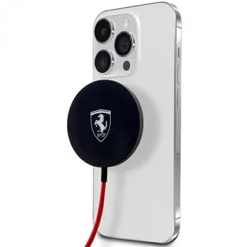 Ferrari FECBMSMENK 15W MagSafe belaidžio įkrovimo padėklas - Juodas