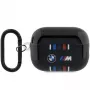 BMW AirPods Pro 2nd Generation apsauginis dangtelis, juodas su M-Stripe dizainu