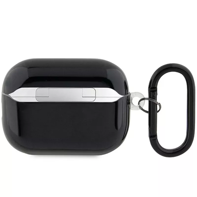 BMW AirPods Pro 2nd Generation apsauginis dangtelis, juodas su M-Stripe dizainu