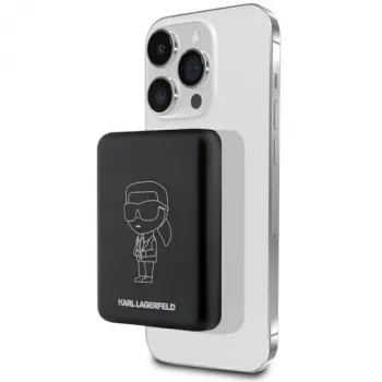 Karl Lagerfeld Ikonik MagSafe belaidis power bank 3000mAh juodas