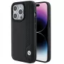 BMW BMHCP15X22RBDK Hardcase Leather Blue Dots dėklas, skirtas iPhone 15 Pro Max 6,7 colio, juodas