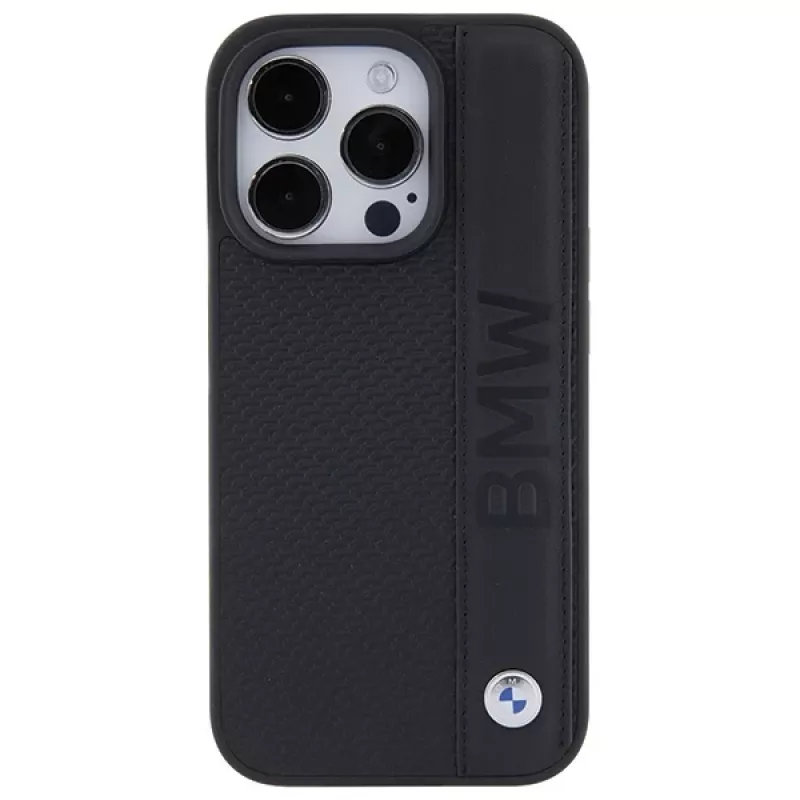BMW M Collection iPhone 15 Pro Max 6,7 inch Black Hardcase Leather Textured & Stripe