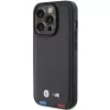BMW Leather Stamp Tricolor Case, iPhone 15 Pro 6,1 inch, juoda
