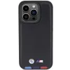 BMW Leather Stamp Tricolor Case, iPhone 15 Pro 6,1 inch, juoda