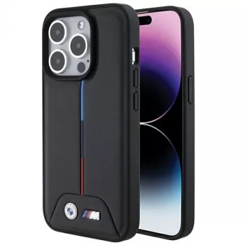 BMW BMHCP15L22PVTK iPhone 15 Pro 6,1 inch Black Hardcase Quilted Tricolor