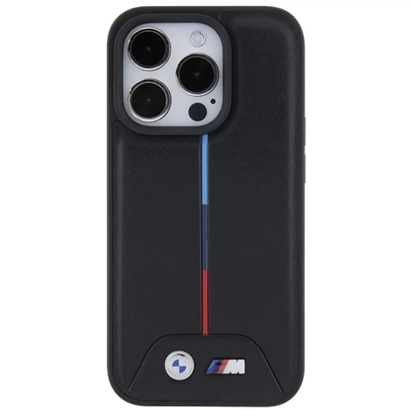 BMW BMHCP15L22PVTK iPhone 15 Pro 6,1 inch Black Hardcase Quilted Tricolor
