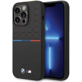 BMW M Collection Silicone Case, skirta Apple iPhone 15 Pro Max 6,7 inch juodas raštas